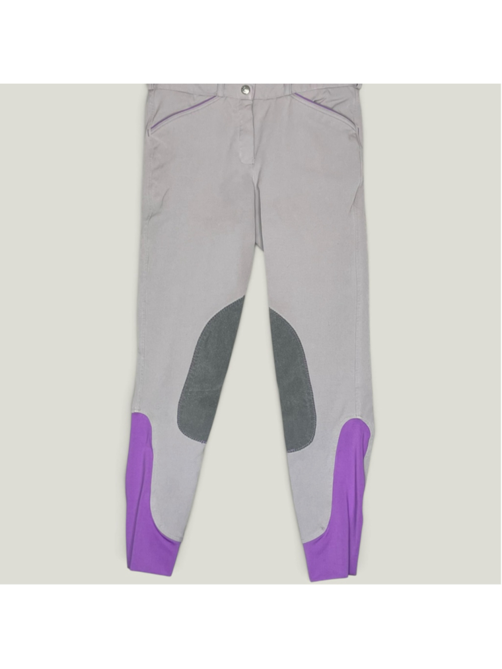 Dover Saddlery Girls Size 26 Gray Purple Riding Breeches